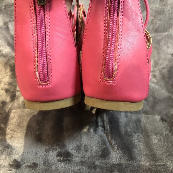 Soda Ladies Summer Pink Lace Up Sexy Shoes Roman Gladiator Sandals Woman's10 - Picture 2 of 4